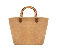 MengH-SHOP Tote Bag Summer Sac de Plage pour Femmes Grand Sac à Main Hand-Woven avec Top-Handle Vintage Sacs de Courses pour Voyage Date Vacances, Kaki