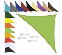 MENGH Voile d'ombrage triangulaire imperméable, résistant aux intempéries, polyester de qualité supérieure, plusieurs longueurs et largeurs au choix, avec cordes de fixation, 4 x 4 x 4 m, vert