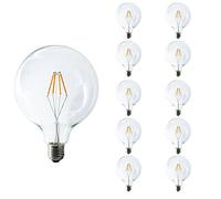 Mengjay® 10x E27 G125 4W COB LED lampe filament 360 ° blanc chaud verre 2200-2300K économiseur d'énergie de faisceau remplace 40 Watt, AC 220V - 240V Dimmable