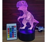 Mengjay 3D Illusion Lampes LED Night Lights 7 Couleurs Clignotant USB Alimenté Tactile Commutateur Chambre Lampes de Bureau pour Enfants Incroyables Cadeaux Décoration de La Maison (Tyrannosaure)