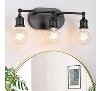 Mengjay 3x E27 Appliques Murales,Applique Murale Créative Style Contemporain et Rétro,Industrielle en Métal Éclairage Mural Intérieur Vintage Luminaire pour Chambre Couloir Salon (Noir)