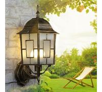 Mengjay Applique d'extérieur en Aluminium,E27 Applique Murale Exterieur vintage style rustique,Applique murale étanche en Verre IP23, Lampe Murale pour pavillon porche terrasse jardin allées (D)