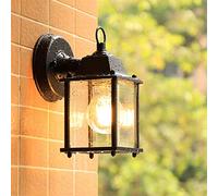 Mengjay Applique Extérieure Style Antique en Métal Noir Abat-jou Transparent Applique murale Extérieur,Applique d'extérieur en aluminium pour Jardin Patio Terrasse