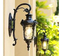 Mengjay applique murale extérieure antique E27 lampe de jardin lampe murale rétro antique avec couvercle de lampe en verre lampe extérieure porte étanche balcon villa lampe extérieure (C)
