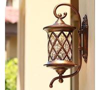 Mengjay applique murale extérieure antique E27 lampe de jardin lampe murale rétro antique avec couvercle de lampe en verre lampe extérieure porte étanche balcon villa lampe extérieure (E)