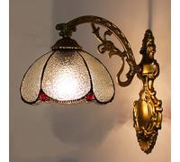Mengjay Applique murale style Tiffany,Abat-jour en Vitrail,Lampe Murale Interieur, Lampe de Chevet Pour salon, étude, loft, salle à manger (B)