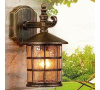 Mengjay E27 Imperméable Verre Applique Murale Exterieur,Étanche Lumière Appliques Extérieure Lampe murale Fonte D'aluminium Et Verre Lanterne Murale,porche terrasse Luminaire Extérieur (D)