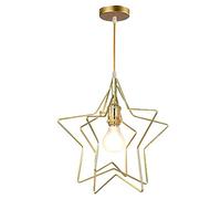Mengjay E27 Industriel Métal Suspensions Moderne Plafonnier Luminaire Plafond Plafonnier Lumiere Lampe Pendentif Lumiere Moderne Suspensions Luminaire,pour Restaurant Hôtel(d'or,Forme d'étoile)