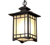 Mengjay E27 Lampes Suspendues Lampe Pendentif Extérieure Noir Rétro IP44 Vintage Industriel Fer Plafonnier Éclairage Imperméable À La Pluie Pavillon Villa Loft Lustre Lumière Extérieure (E)