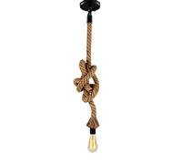 Mengjay E27 Lustres en corde de chanvre/style industriel rétro Suspensions Lampes/salon salle à manger bar balcon Éclairage plafon/lampes ne comprennent pas les ampoules (1 douille, 2.5m)