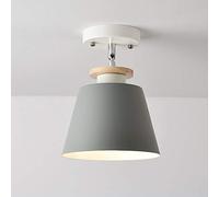 Mengjay E27 Macaron Classique Moderne Plafonnier Suspension Colorée Angle Réglable Suspension Lampe Plafonnier en Métal Abat-Jour en Fer Forgé pour Allée Couloir Cuisine Bar Restaurant Café (Gris)