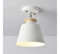 Mengjay E27 Macaron Classique Moderne Plafonnier Suspension Colorée Angle Réglable Suspension Lampe Plafonnier en Métal Abat-Jour en Fer Forgé pour Allée Couloir Cuisine Bar Restaurant Café (Blanc)