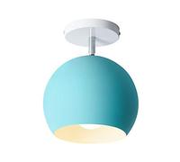 Mengjay E27 Macaron Moderne Simple Creative Plafonniers Métal Fer Forgé Semi-Circulaire Coloré Plafonnier Angle Réglable Lampe Suspendue pour Allée Couloir Cuisine Bar Restaurant Café (Blue)