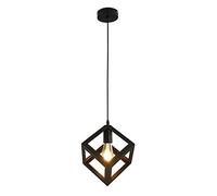 Mengjay E27 Retro Métal Plafonnier Suspensions Luminaire Lustre Industriel Vintage Style Noir Créatif Suspensions Lampes Cube Eclairage,Lampe Plafonnier Lustre,pour salle à manger Cuisine.