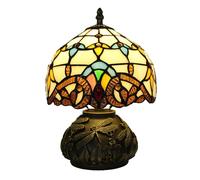 Mengjay Lampe de table de style Baroque,abat-jour de nuit en verre teinté fabriqué à la main,Lampe de Bureau pour Salon Bureau Dortoir Bar Cadeau de Village (A)