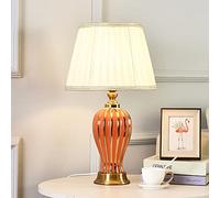 Mengjay Lampe de Table en Porcelaine Chinoise,Lampe de Lecture,E27 Décoration Rétro Chambre Lampe De Chevet Lampe de Bureau Salon D'étude à coucher Lampes décoratives de Club Hotel (Rouge)