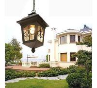 Mengjay Lampe suspendue vintage lanterne imperméable extérieure en aluminium en aluminium industrielle de lustre suspendu d'éclairage de lustre E27 for porche couloir cour Véranda belvédère Couloir