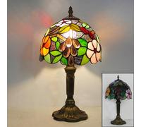 Mengjay Lampe, Vintage Vitrail Lampe Décorative, Lampe de Bureau, Lampe de Chevet, Lampe de Lecture, Lampe de Table, Pour Chambre Salon Bureau, E27 (Style.J)