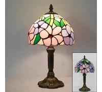 Mengjay Lampe, Vintage Vitrail Lampe Décorative, Lampe de Bureau, Lampe de Chevet, Lampe de Lecture, Lampe de Table, Pour Chambre Salon Bureau, E27 (Style.D)