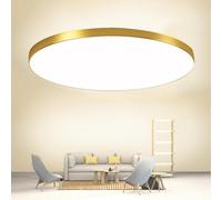 Mengjay LED-Deckenleuchte,Dimmbare Deckenleuchte 3000K-6000K,Runde Zimmerleuchte,LED-Deckenleuchte LED-Badezimmerleuchte für Schlafzimmer, Küche, Wohnzimmer, Balkon, Büro, Veranda (Gold, 56W)