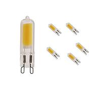 Mengjay Lot de 5 ampoules LED G9 3,5 W - Blanc chaud - 3000 K - 400 lm - Remplace les ampoules halogènes de 30 W - 220 V - Corps en verre - Angle LED 360°