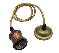 Mengjay Métal Retro Suspension Luminaire Industrielle Vintage Plafonnier Lustre Edison Culot E27 Eclairage de Plafond (Bronze doré)