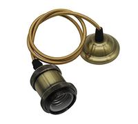 Mengjay Métal Retro Suspension Luminaire Industrielle Vintage Plafonnier Lustre Edison Culot E27 Eclairage de Plafond (Bronze)