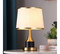 Mengjay Moderne E27 Lampe de Chevet, Abat-Jour en Tissu, Métal, Doré, Lampe à Poser, Bureau, Salon, Étude, Coucher, Club, Hôtel, Interrupteur de Cordon