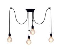 Mengjay Moderne et Rétro Lustre Suspension, Suspension Luminaire DIY Créatif Lustre Araignee Ajustable Vintage Lampe de Plafond avec E27 Douille (4 Bras)