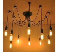 Mengjay Moderne et Rétro Lustre Suspension, Suspension Luminaire DIY Créatif Lustre Araignee Ajustable Vintage Lampe de Plafond avec E27 Douille (10 Bras)