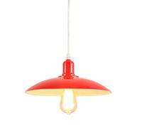 Mengjay Nouveau Lustre E27 Rétro Industriel Noir Edison Plafonnier en Métal Rétro Suspensions Lampe Loft Suspendues Luminaire Eclairage de Plafond Bar Restaurant Rétro (Rouge)
