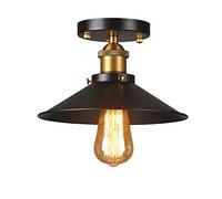 Mengjay Plafonnier Industrielle Retro en Métal design rétro lumière E27 max 60W,style industriel vintage,Idéal pour Salon Chambre Café Bar Restaurent Salle à Manger(Ampoule NON INCLUS) (argent) (22cm)