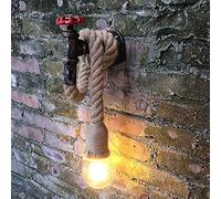 Mengjay Rétro Industriel Rustique Luminaire Applique Murale en Corde Éclairage Vintage Edison Lampe Douille E27 pour pour Décoration de Maison Bar Restaurants Café Club (ampoule non compris)