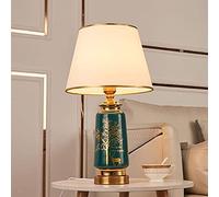 Mengjay Rétro Lampe De Table en Céramique pour Chambre, Salon d'Étude, à Coucher - Lampe de Bureau, de Lecture et de Chevet, Décoration pour Club Hôtel (Vert)