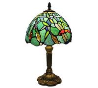 Mengjay Rétro Lampe de Table,vintage pastorale vitrail style lampe de table lampe de chambre lampe de chevet,Lampe de Bureau, Lampe de Lecture Pour Chambre Salon(Ampoule non incluse) (C)