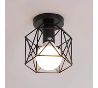Mengjay Retro Plafonnier Industrielle en Métal Noir Cage, Plafonnier Fer forge Industrielle,Lustre pour Salon, Industrial Suspension Plafonnier, Lustre Chambre, Pour entrée, Allée, Café Bar