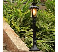 Mengjay Réverbère classique,Lampadaire extérieur sur pied en noir dans un style campagnard maison de campagne 1 x E27 idéal pour jardin et terrasse,luminaire d’extérieur (C)