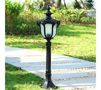 Mengjay Réverbère classique,Lampadaire extérieur sur pied en noir dans un style campagnard maison de campagne 1 x E27 idéal pour jardin et terrasse,luminaire d’extérieur (B)