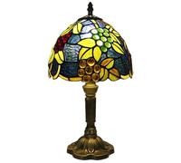 Mengjay Rustique Lampe de Table,Lampe de Bureau, Lampe de Lecture Pour Chambre Salon,vintage pastorale vitrail style lampe de table lampe de chambre lampe de chevet(Ampoule non incluse) (B)