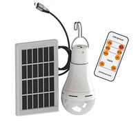 Mengjay Solaire alimenté Ampoule LED- Portable USB Charge Lantern Lampe Spotlight Intérieur Bureau Cuisine Lecture avec Panneau Solaire pour Randonnée En Plein Air Camping Tente Pêche Éclairage