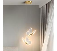 Mengjay Suspension LED dimmable suspensions modernes suspension Papillon design réglable en hauteur lustre lampe pour table à manger salle à manger bureau cuisine lampe (Or)