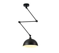Mengjay Suspension Luminaire Moderne Bras Réglable,Suspensions d'éclairage Intérieur,Vintage Métal Plafonnier E27 Lampe Suspendue,Lustre Cuisine,Salon,Chambre,Enfant (Noir)