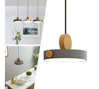 Mengjay Suspension Luminaire Moderne Industrielle métal Lustre Abat-jour,Lampe LED Rond,3 Températures de Couleur,Suspensions Eclairage Pendentif Lumiere Retro Plafonnier Lustre Luminaire (Gris)