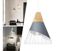 Mengjay Suspension Luminaire Vintage E27 Industrielle en Métal Lampe Pendante,Métal design Lampe Plafonnier Industrielle en Luminaires Suspension Abat-jour,Pour Salon Chambre Salle À Manger (Gris)