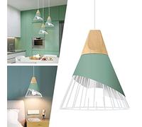 Mengjay Suspension Luminaire Vintage E27 Industrielle en Métal Lampe Pendante,Métal design Lampe Plafonnier Industrielle en Luminaires Suspension Abat-jour,Pour Salon Chambre Salle À Manger (Vert)