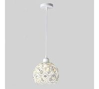 Mengjay Suspensions Moderne,Plafonnier Industriel Blanc Lustre Abat-jour cristal en Métal E27, Suspension Luminaire éclairage beaucoup pour Salon Chambre Café Bar Restaurent Salle à Manger