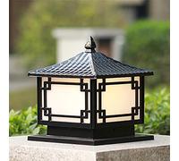 Mengjay Trade Antique Lampe Pilier Exterieur, Étanche Jardin Lampadaire Extérieur Rétro Lampe Pilier Portail Aluminium métal E27 Lampe De Chemin Sentier Terrasses Cour Lampes De Poteau porches