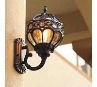 Mengjay Trade Applique d'extérieur en aluminium E27, Luminaire Extérieur Mural Applique murale IP44 Protection Eclairage extérieur pour Cour & Jardin, Appliques murales étanches extérieures(Noir)