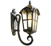 Mengjay Trade Applique murale d'extérieur vintage, Lampe de jardin rétro Étanche IP23, Applique murale antique avec couvercle de lampe en verre, Lampe de Mur pour Villa Patio Balcon Jardin (A)