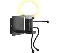 Mengjay Trade Applique Murale LED Enfants Moderne et Simple Salon Chambre Lampe de Chevet Dessin Animé Créatif Appliques Murales Décoratives Mini Personnes Lampe Murale Métal E27 (Single)